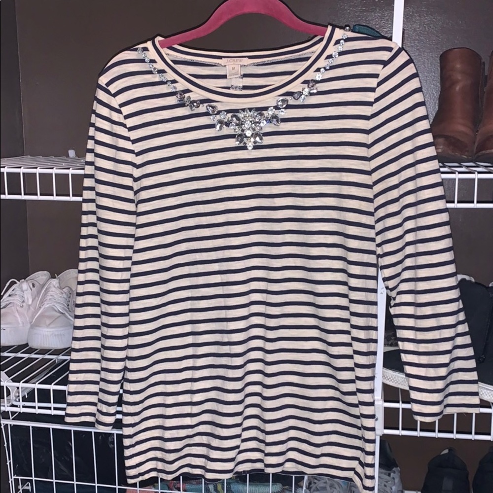 J Crew Rhinestone 3/4 Shirt
